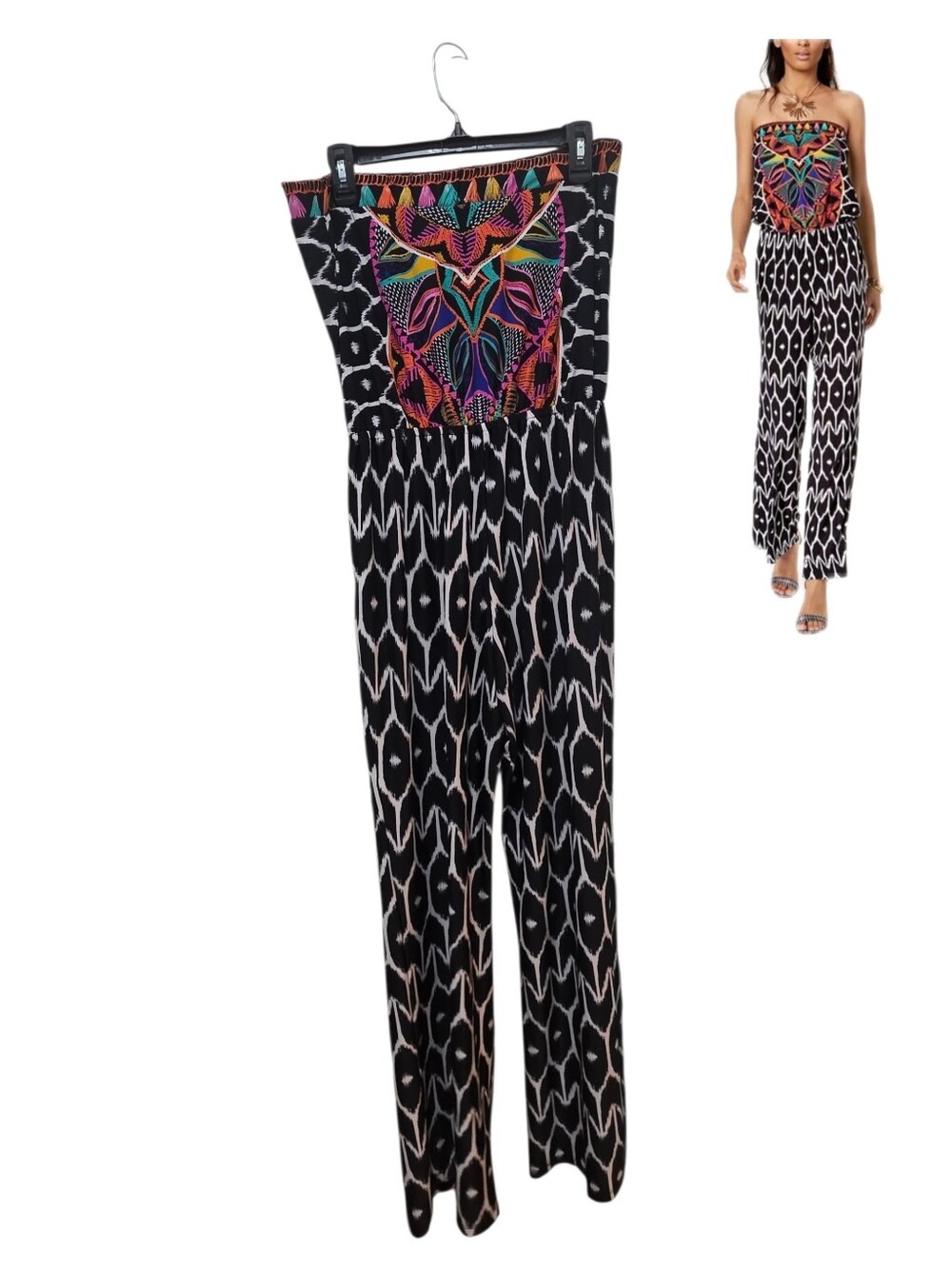 Trina Turk x INC International Concepts strapless tribal print jumpsuit